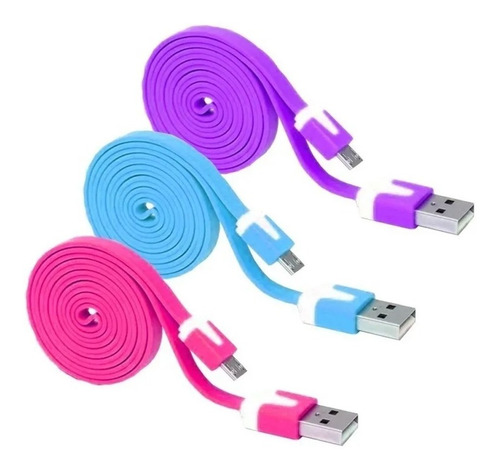 Paquete De 5 Cables Para Carga  Usb A Micro Usb