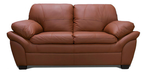 Love Seat De Piel - Génova - Conforto Muebles Color Terracota