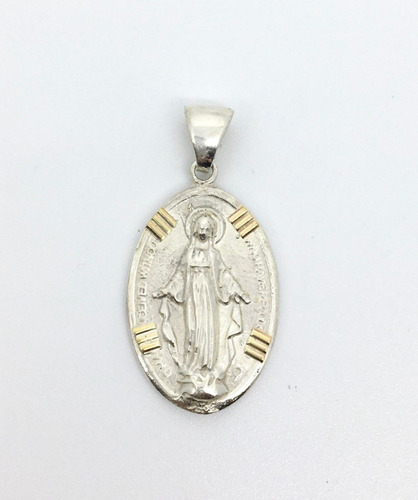 Virgen Milagrosa Plata Y Oro Medalla