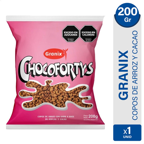 Cereal Granix Chocofortys Chocolate Copos Arroz Crocante