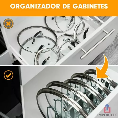 Organizador Tapas Sartenes Utensilios Cocina Extensible