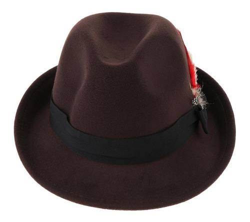 Sombrero Fedora Con Bowknot Feather Panama Gangster Cap