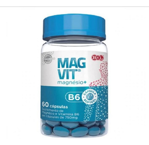 Cloreto De Magnésio Pa Magvit + Vitamina B6 60 Cápsula 750mg