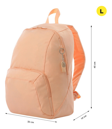 Totto Mochila Resistente Con Organizador Interno Morral Omet Coral Claro Lisa