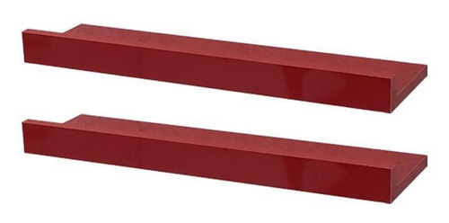 Prateleira flutuante Mercado das Prateleiras 90 x 10cm vermelho fosco - 90cm x 5cm x 10cm e 1.5cm de espessura