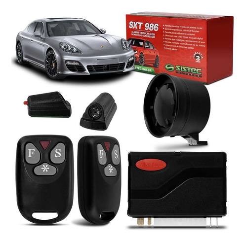 Imagem 1 de 4 de Alarme Automotivo Sistec Sxt986 Universal C/ 2 Controles