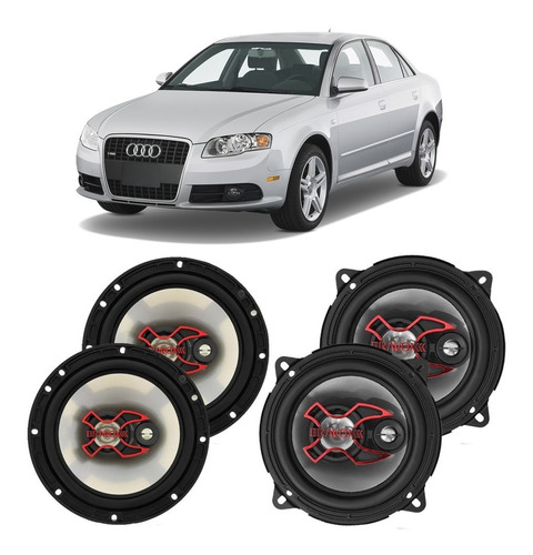 Kit Alto Falante Audi A4 2005 A 2008 Bravox 200w 4 Portas