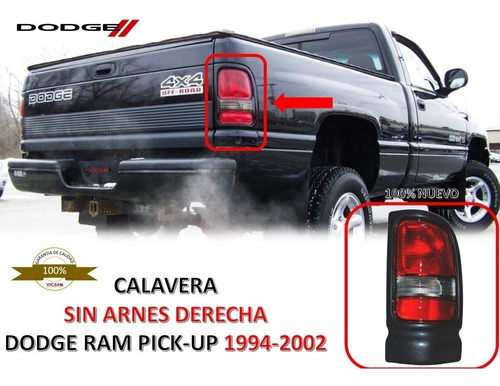 Calavera Derecha Dodge Ram Pick-up 1994-2002 Sin Arnes