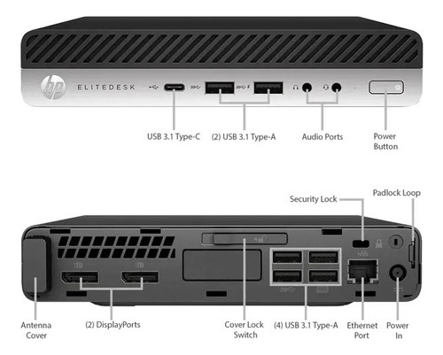 Cpu Hp Elitedesk 800 G3 32gb Ram/ Intel Core I5/ 516 Gb Ssd (Usado)