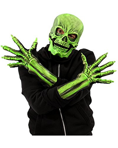 Kit De Esqueleto Fluorescente Verde Glow Sock De Mujer De Tamaño Único De Zagone Studios Con Guantes