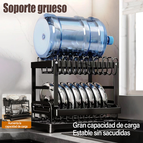Escurridor De Platos 2 Niveles Plegable Con 360 ° Drenaje