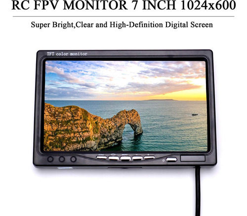 Monitor Fpvdrone Rc De 7 Pulgadas Fpv 1024x600 Ips Lcd Monit