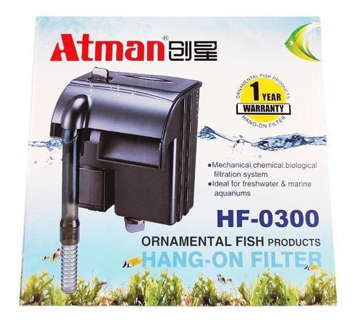 Filtro Mochila Cascada Atman Hf-300 De 300 L/h - Envios