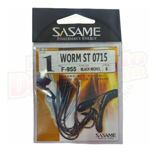 Anzuelo Sasame Worm St0715 De Ojal Con Reten De Carnada