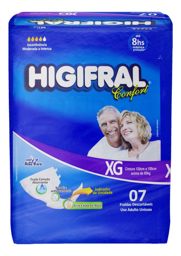 Fraldas para adultos descartáveis Higifral  Confort XG x 7 u