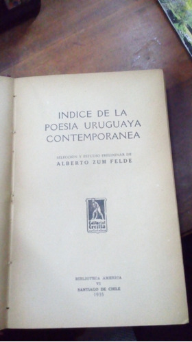 Libro  Indice De La Poesia Uruguaya Contemporanea