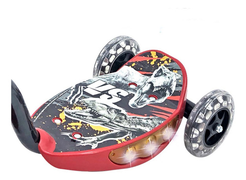 Scooter Apache 3 Ruedas Luces Jurassic World Negro/rojo Jurassic Park