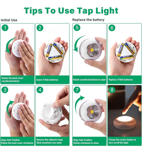 - Luces Led Que Funcionan Pilas, Luces Led De Empuje, L...