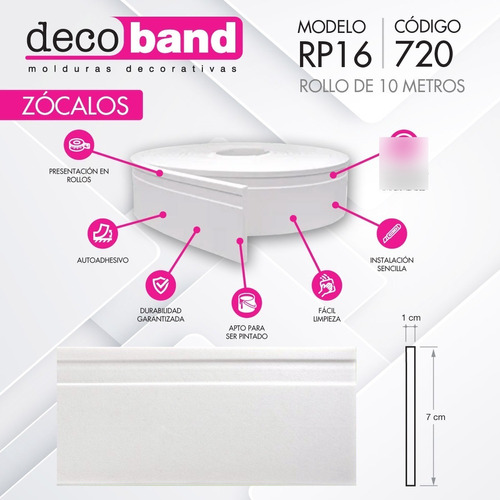  Zócalo Autoadhesivo Pared Piso Antihumedad Decoband 3d