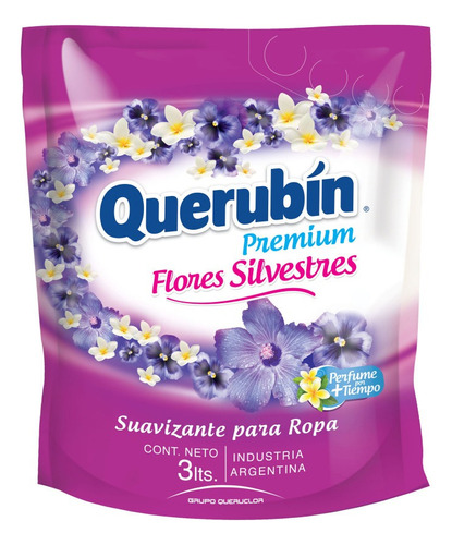 Suavizante Querubín Premium Flores Silvestres 3l Pack X4 U