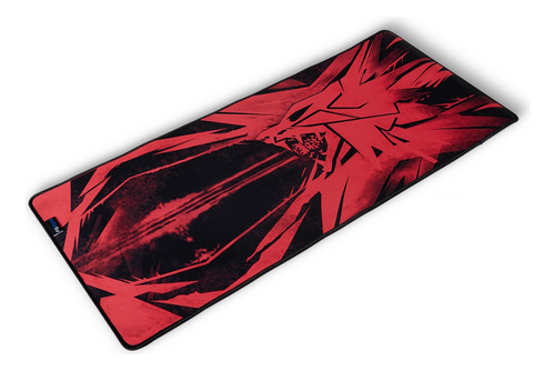 Mouse Pad Gamer 70x30 Antideslizante Bordes Cosidos Lavable Color Negro-Rojo