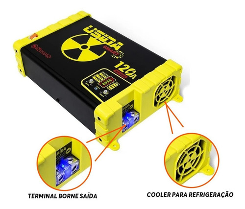 Imagem 3 de 7 de Fonte Carregador Automotiva Usina 120a Plus Battery Meter