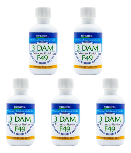 5 Extractos De Hierbas 3 Dam F49 En Gotas 30 Ml C/u