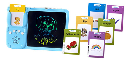 Tarjetas Flash Parlantes 2 En 1, Tableta Azul Con 112 Cartas