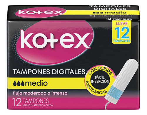 Tampones Digitales Kotex Medio X 12 Un