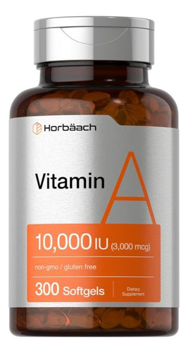 Vitamina A 10000iu Horbaach 3000mcg 300 Sgel Inmunidad Retin