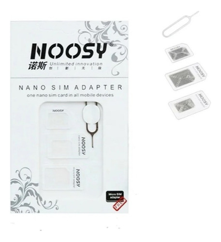 Convertidor Nano Micro Macro Sim Card Mas Clip Extractor