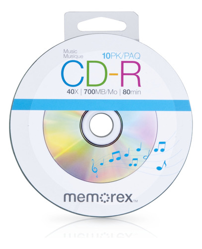 Memorex 99055 40 x 700 mb 80 min Music Cd-r Discos, 10 pack