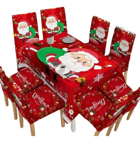 8 Fundas Sillas Comedor Asiento Navideños Adorno Decoración