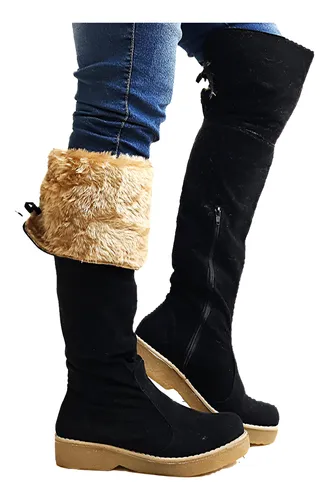 Bota Bucanera Y Caña Alta, Reversible Con Piel, Supercompras