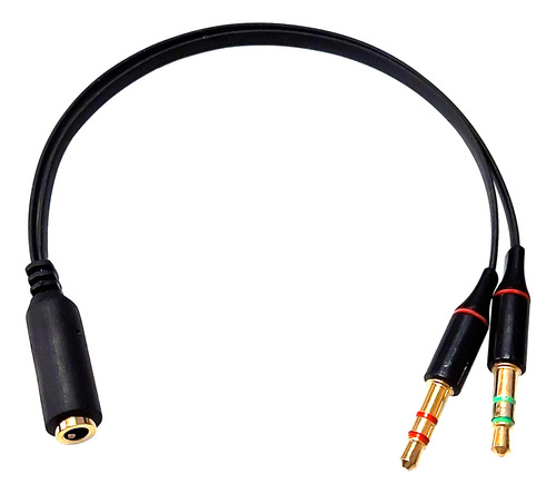 Cabo Adaptador P2 4c Fêmea X 2 P2 Macho 20cm