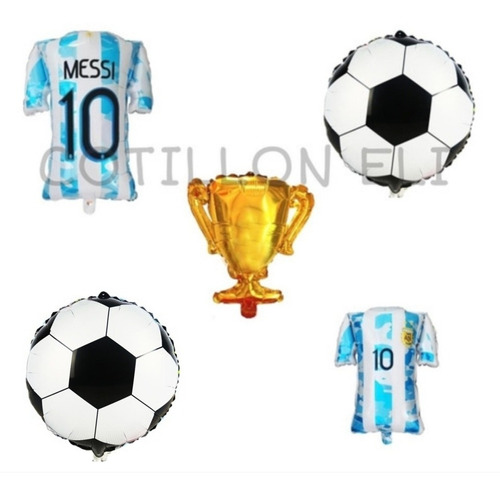 Set Globos Deco Argentina Futbol Messi Globos Mundial Copa