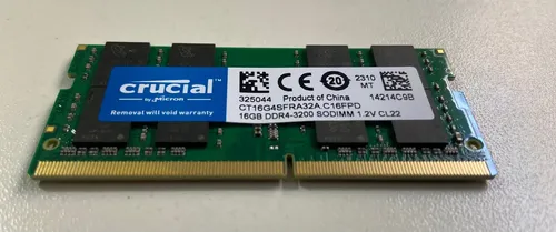 Memória RAM DDR4 16GB 3200MHz Crucial para Notebooks SODIMM