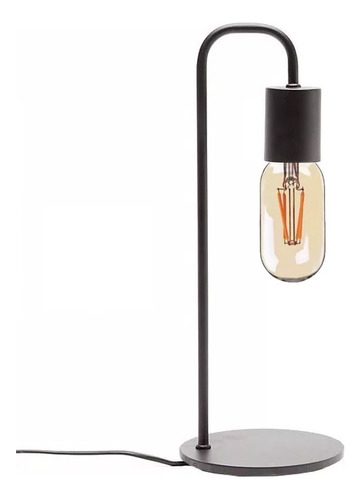 Lampara Velador Hierro Deco Moderno Minimalista + Led E27