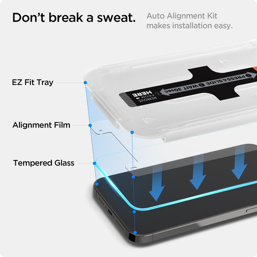 Imagem 2 de 4 de Película Spigen Ez Fit Glas.tr Para iPhone 13 Pro Max (2un)