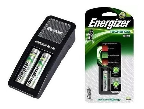 Imagen 1 de 2 de Cargador Energizer Recharge Aa/aaa Mini 2 Pilas Incluidas