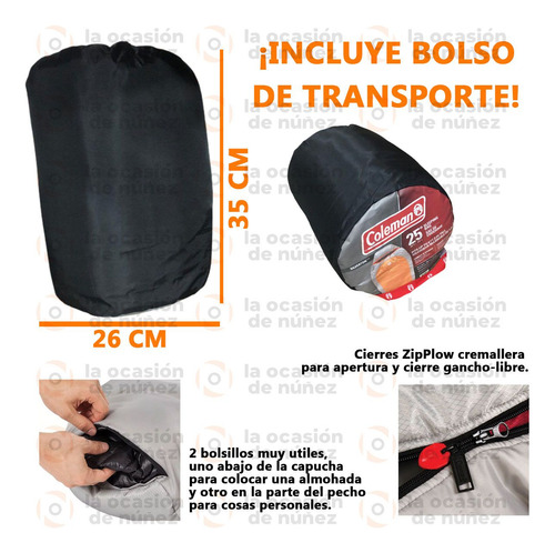 Imagen 3 de 7 de Bolsa De Dormir Coleman Silverton -4 Grados Termica Camping