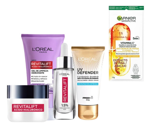 Rutina Loreal Completa Revitalift Pieles Mixtas 