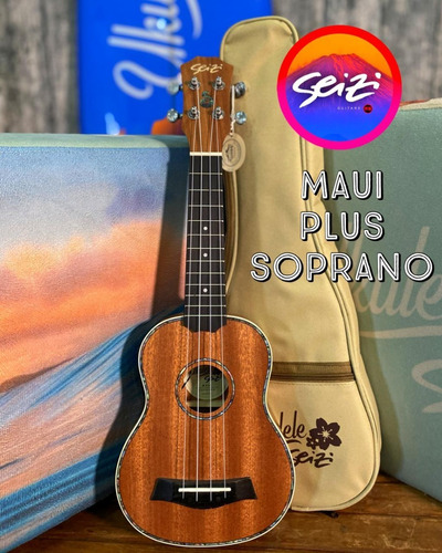 Ukulele Seizi Maui Plus Soprano Acústico Sapele Com Bag