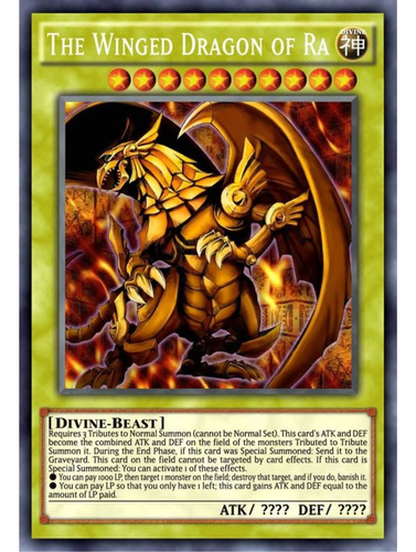 Cuadro Anime Yu Gi Oh 29x19 Mdf Dragon Alado De Ra