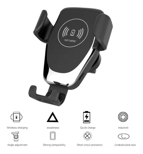 Suporte Carro Celular Saída De Ar Carregador Inteligente Qi