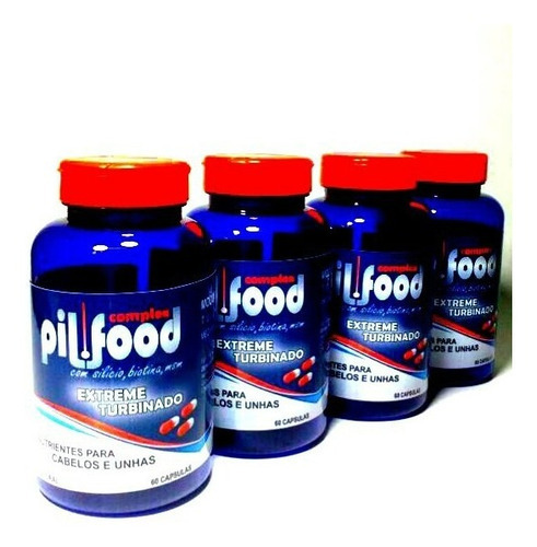 Combo 4 Potes 240 Capsulas Pill Food Extreme Turbinado