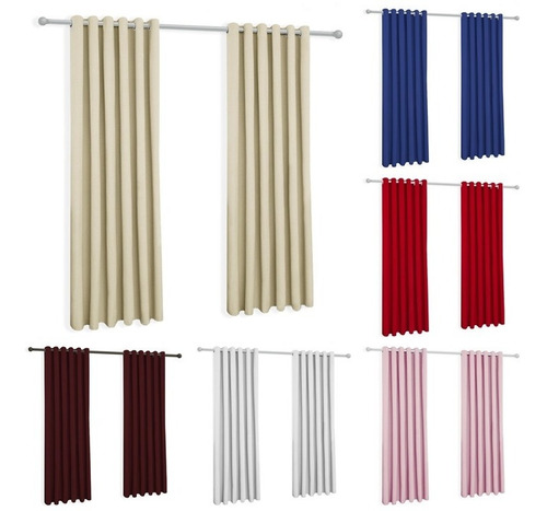 Cortina Para Sala E Quarto 300x250 Com Ilhos Para Varão