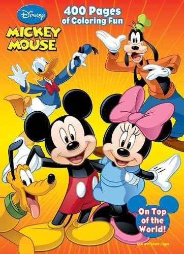 Librode 400 Páginas De Diversión Colorida De Disney Mickey M