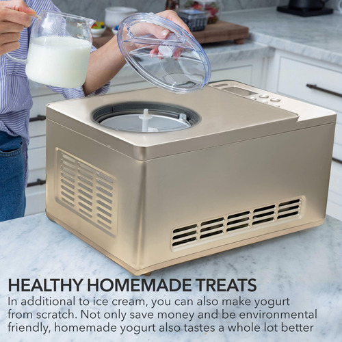 Máquina Para Hacer Helados Y Yogurt Whynter Icm-220cgy 2l