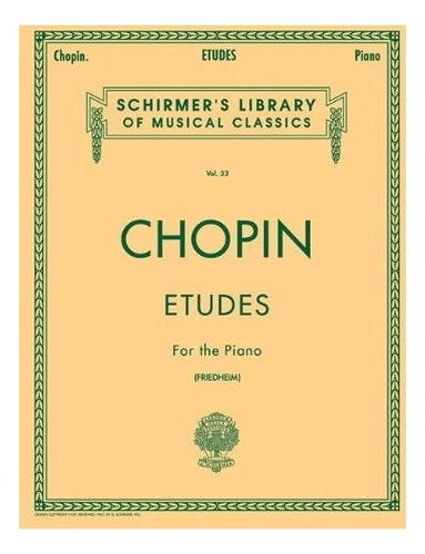 Book : Etudes For The Piano (schirmer's Library Of Music...